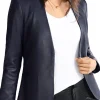 womens-classic-blue-faux-leather-blazer