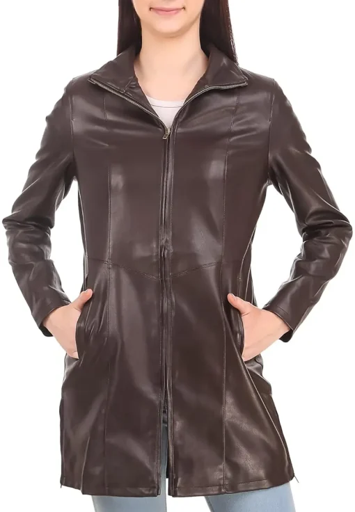 womens-coffee-brown-faux-leather-long-jacket