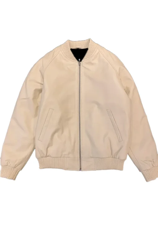 womens-cream-faux-leather-bomber-jacket