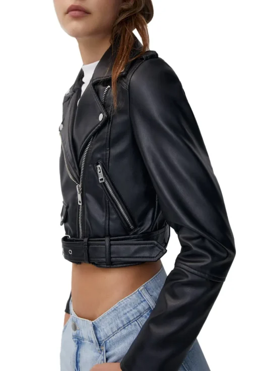 womens-cropped-black-faux-leather-biker-jacket