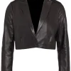 womens-cropped-black-faux-leather-blazer