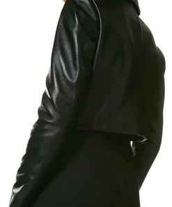 womens-cropped-black-faux-leather-blazer