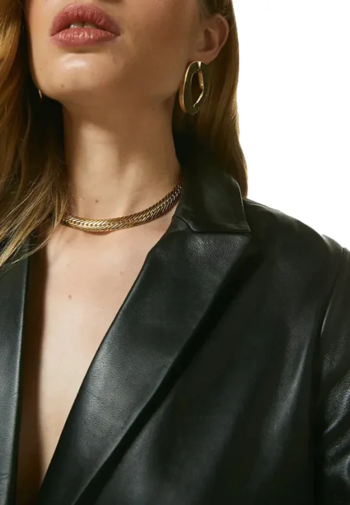 womens-cropped-black-faux-leather-blazer