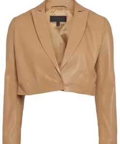womens-cropped-tan-faux-leather-blazer