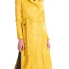 womens-double-breast-yellow-faux-leather-long-coat