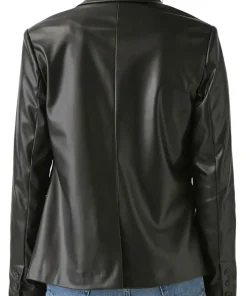 womens-faux-leather-black-blazer