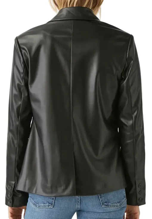 womens-faux-leather-black-blazer
