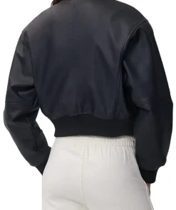womens-faux-leather-black-bomber-jacket