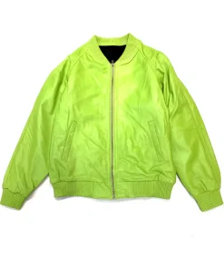 womens-faux-leather-lime-green-bomber-jacket