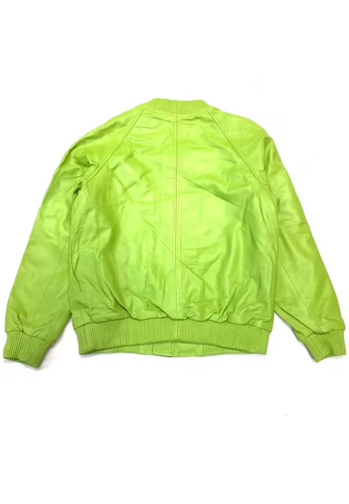 womens-faux-leather-lime-green-bomber-jacket