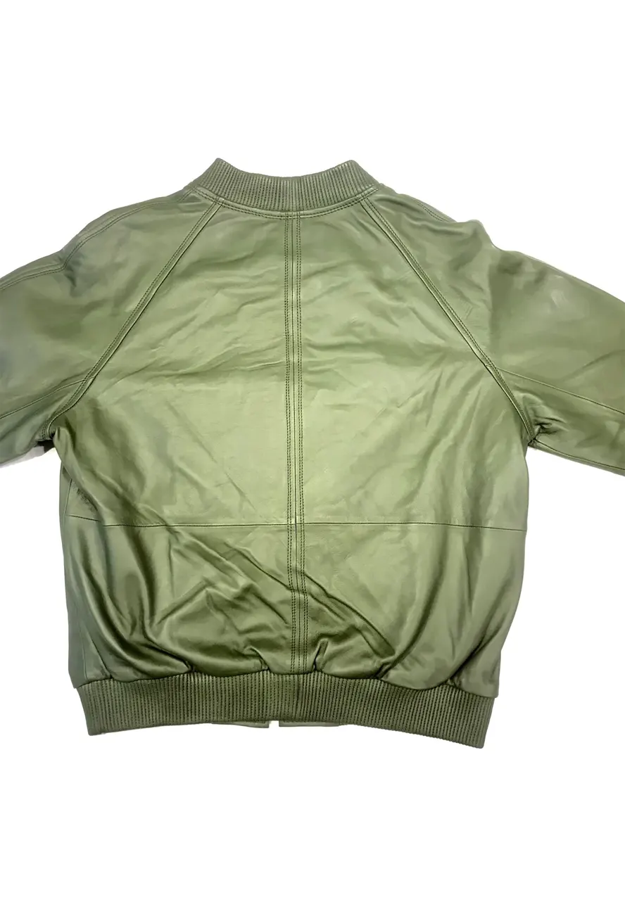 Womens Olive Green Bomber Jacket 2 ladies-olive-green-bomber-jacket