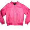 womens-faux-leather-pink-bomber-jacket