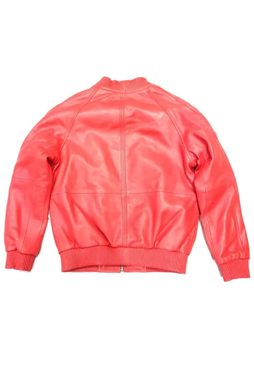 womens-faux-leather-red-bomber-jacket
