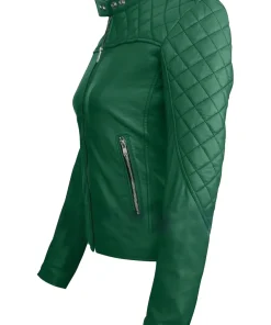 womens-green-quilted-faux-leather-jacket