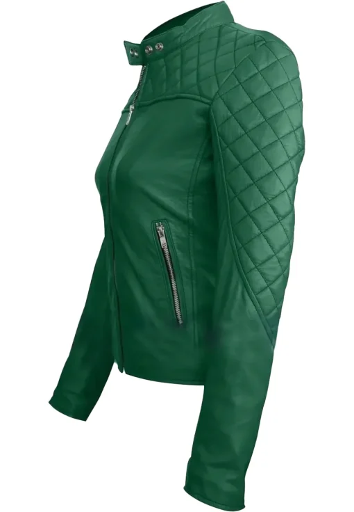 womens-green-quilted-faux-leather-jacket