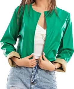 womens-green-faux-leather-open-front-cropped-jacket
