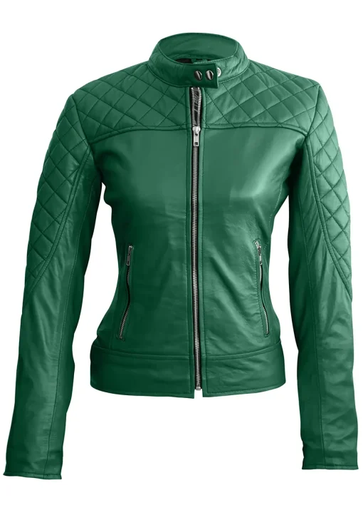 womens-green-quilted-faux-leather-jacket