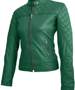 womens-green-quilted-faux-leather-jacket