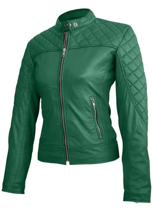 womens-green-quilted-faux-leather-jacket