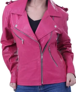 womens-hot-pink-faux-leather-biker-jacket