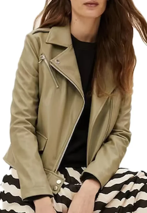 womens-khaki-faux-leather-biker-jacket