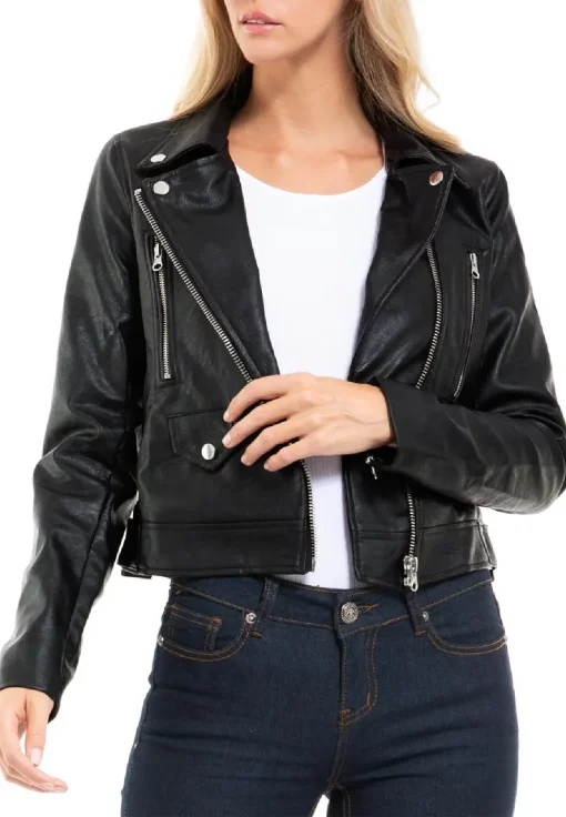 womens-long-sleeve-black-faux-leather-moto-biker-jacket