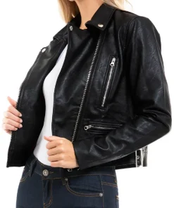 womens-long-sleeve-black-faux-leather-moto-biker-jacket