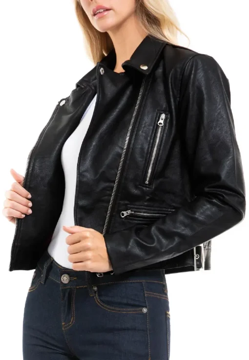 womens-long-sleeve-black-faux-leather-moto-biker-jacket