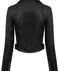 womens-long-sleeve-black-faux-leather-moto-biker-jacket