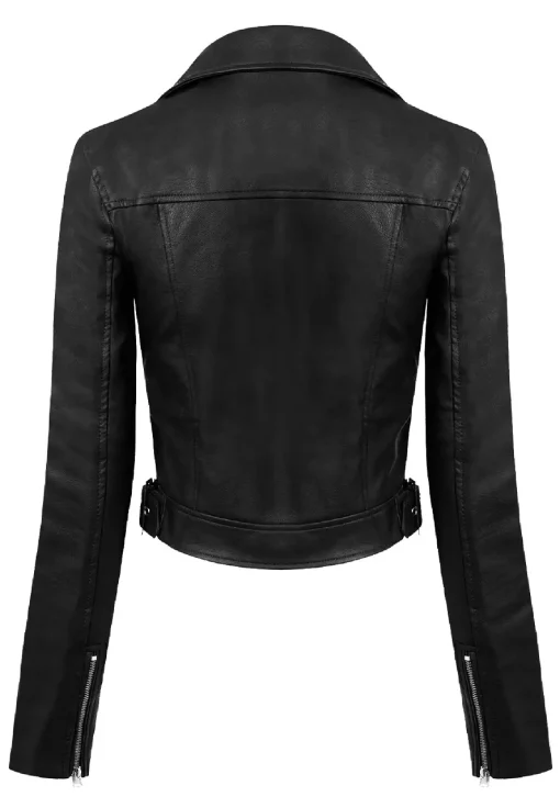 womens-long-sleeve-black-faux-leather-moto-biker-jacket