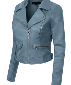 womens-long-sleeve-blue-stone-faux-leather-moto-biker-jacket