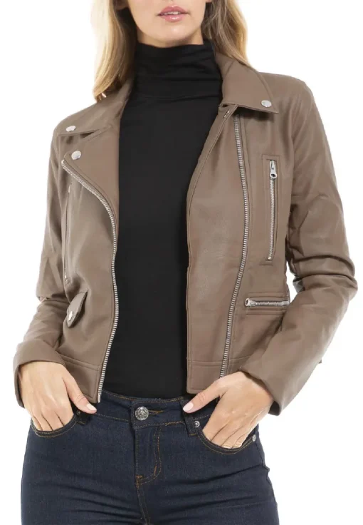 womens-long-sleeve-brown-faux-leather-moto-biker-jacket