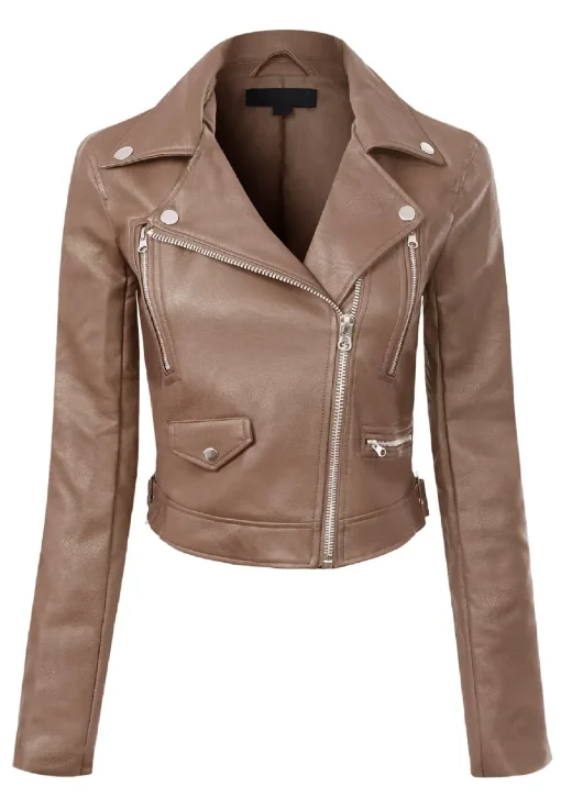 womens-long-sleeve-brown-faux-leather-moto-biker-jacket