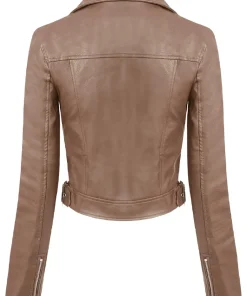 womens-long-sleeve-brown-faux-leather-moto-biker-jacket
