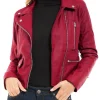 womens-long-sleeve-burgundy-faux-leather-moto-biker-jacket