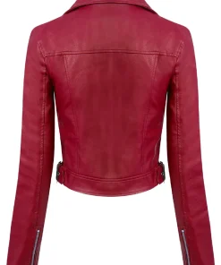 womens-long-sleeve-burgundy-faux-leather-moto-biker-jacket