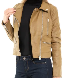 womens-long-sleeve-camel-faux-leather-moto-biker-jacket
