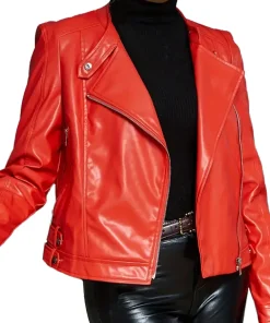 womens-long-sleeve-red-faux-leather-biker-jacket
