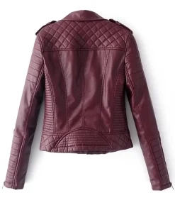 womens-maroon-faux-leather-motorcycle-jacket