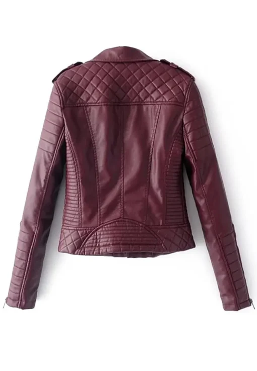 womens-maroon-faux-leather-motorcycle-jacket