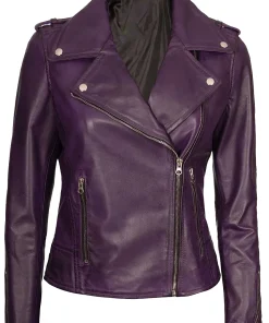 womens-motorcycle-purple-faux-leather-jacket
