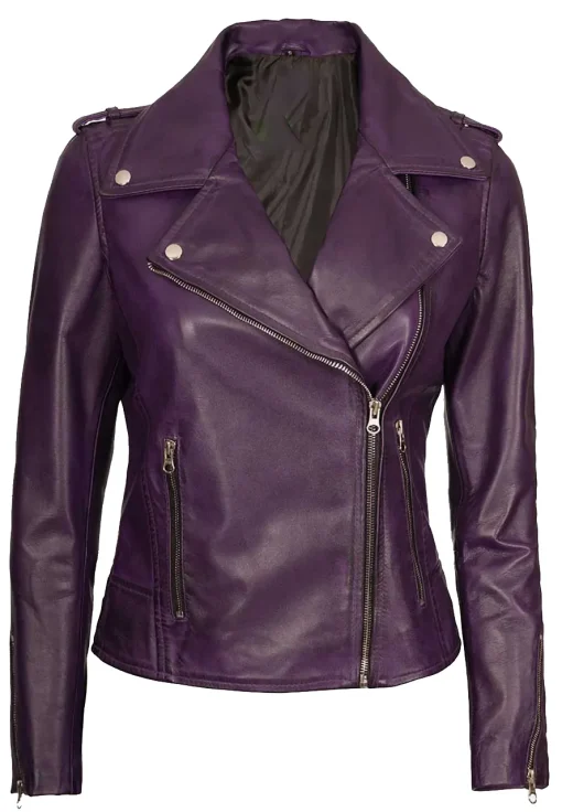 womens-motorcycle-purple-faux-leather-jacket