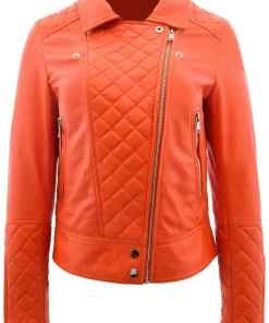 womens-orange-faux-leather-biker-jacket-with-quilt-detail