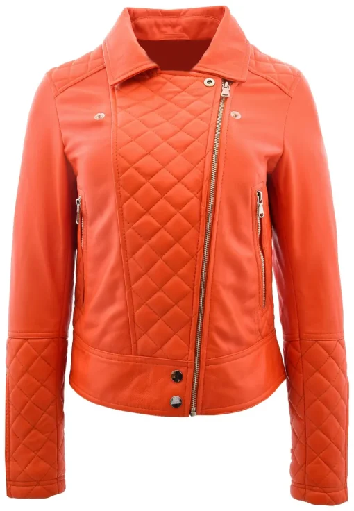 womens-orange-faux-leather-biker-jacket-with-quilt-detail