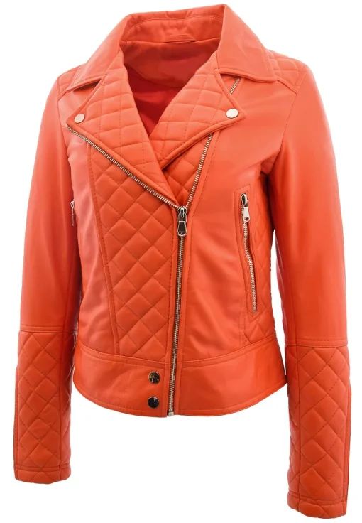 womens-orange-faux-leather-biker-jacket-with-quilt-detail