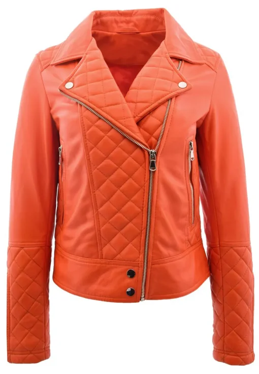 womens-orange-faux-leather-biker-jacket-with-quilt-detail