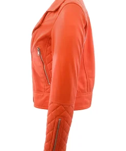 womens-orange-faux-leather-biker-jacket-with-quilt-detail