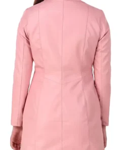 womens-pink-faux-leather-long-jacket