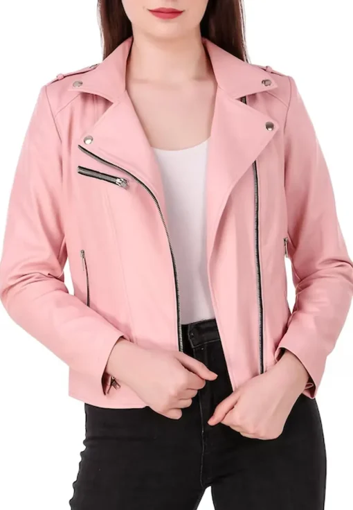 womens-pink-faux-leather-motorcycle-riding-jacket