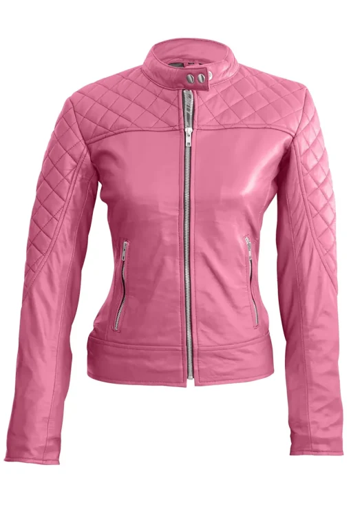 womens-pink-quilted-faux-leather-jacket